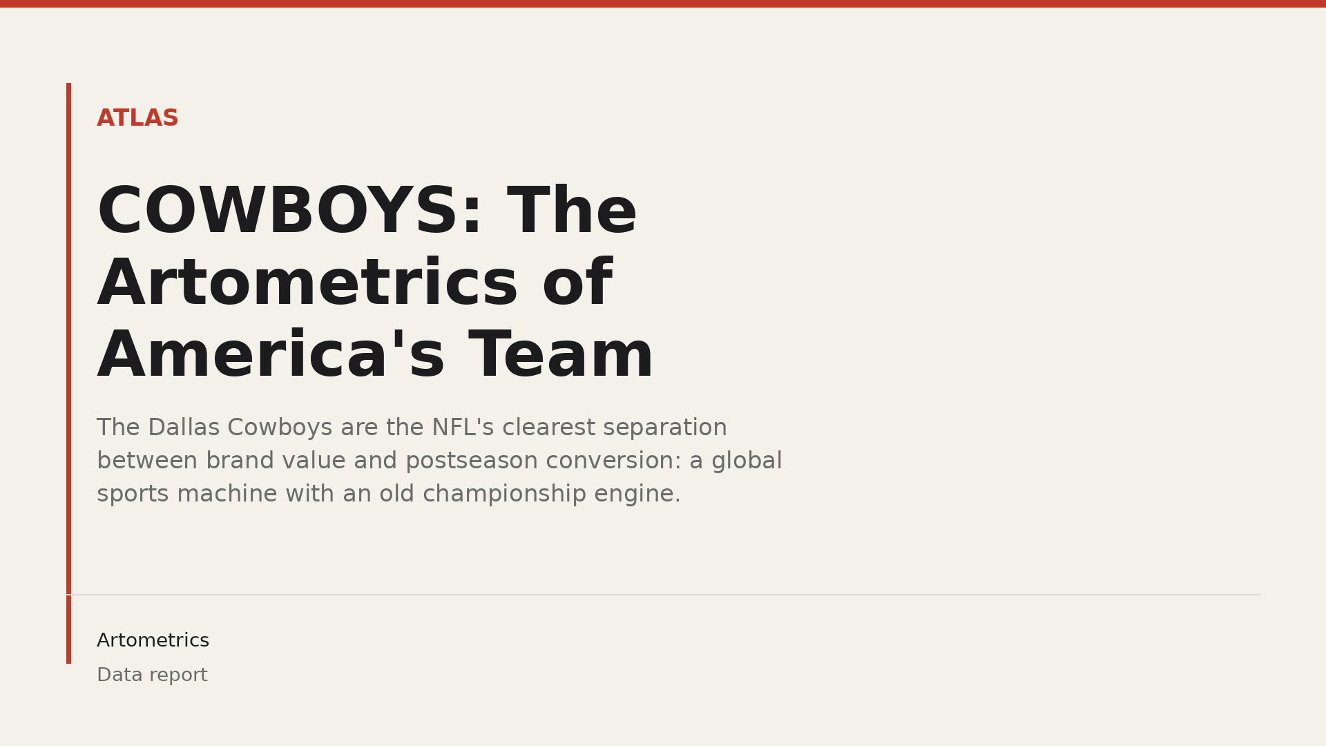 COWBOYS: The Artometrics of America's Team